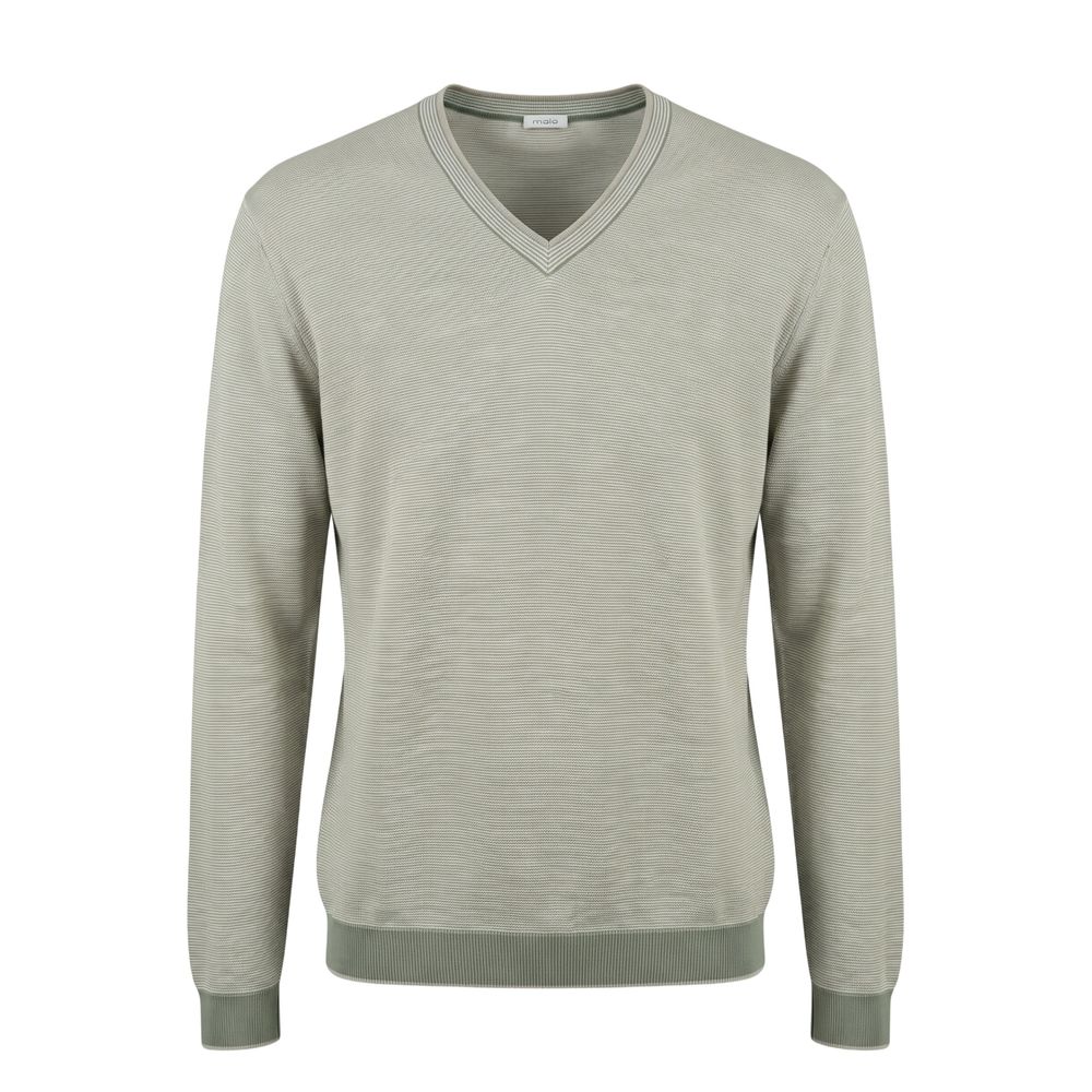 Malo Grüner Herrenpullover aus Baumwolle