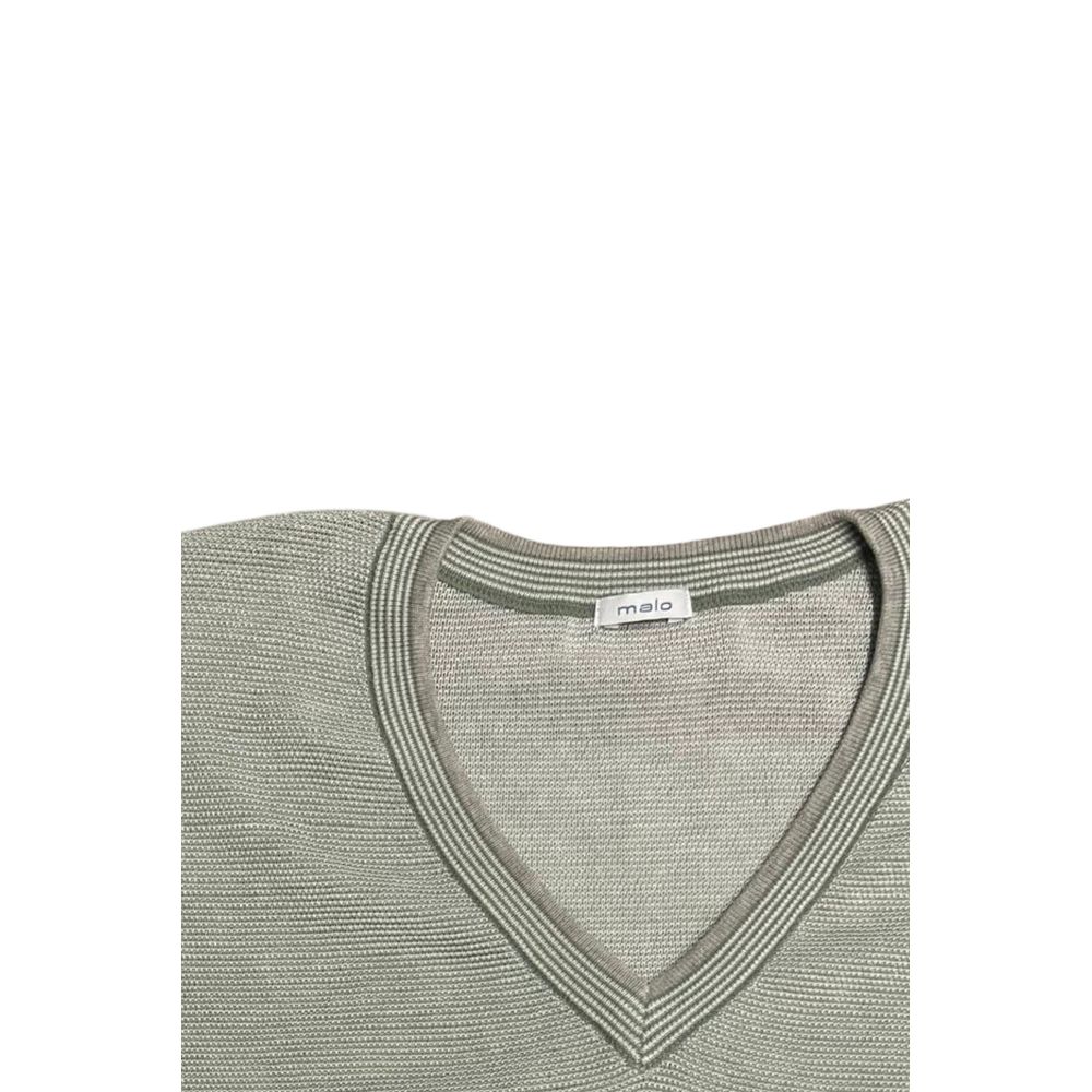 Malo Grüner Herrenpullover aus Baumwolle