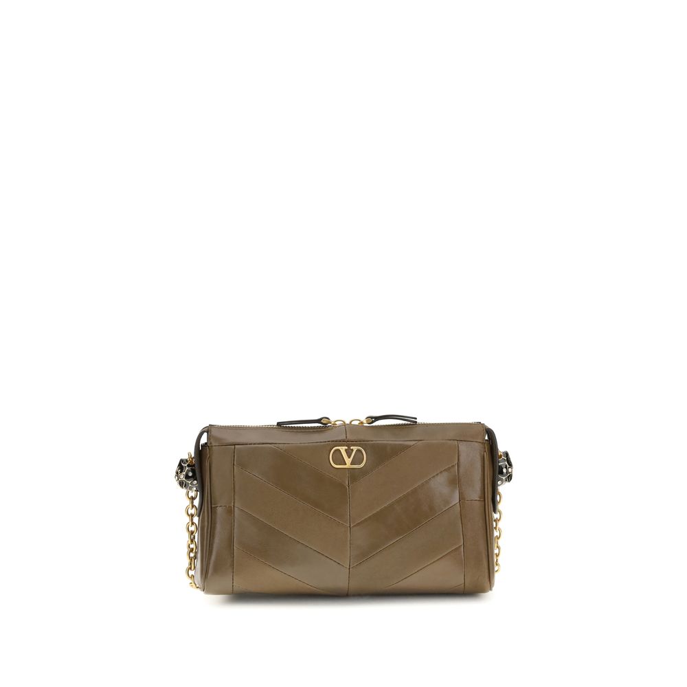 Valentino Garavani Braune Napa Leder / Kalbsleder Schultertasche