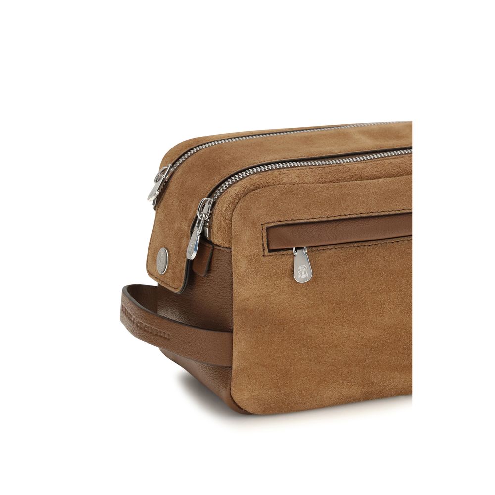 Brunello Cucinelli Beige Wildleder Accessoire