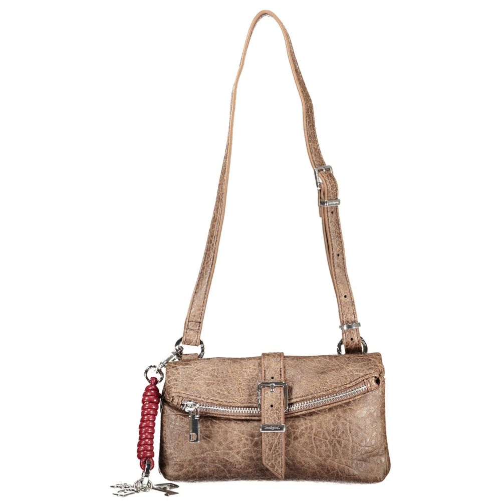 Desigual Braune Damenhandtasche aus Polyurethan