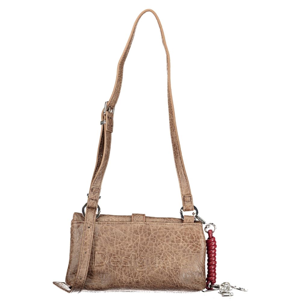 Desigual Braune Damenhandtasche aus Polyurethan