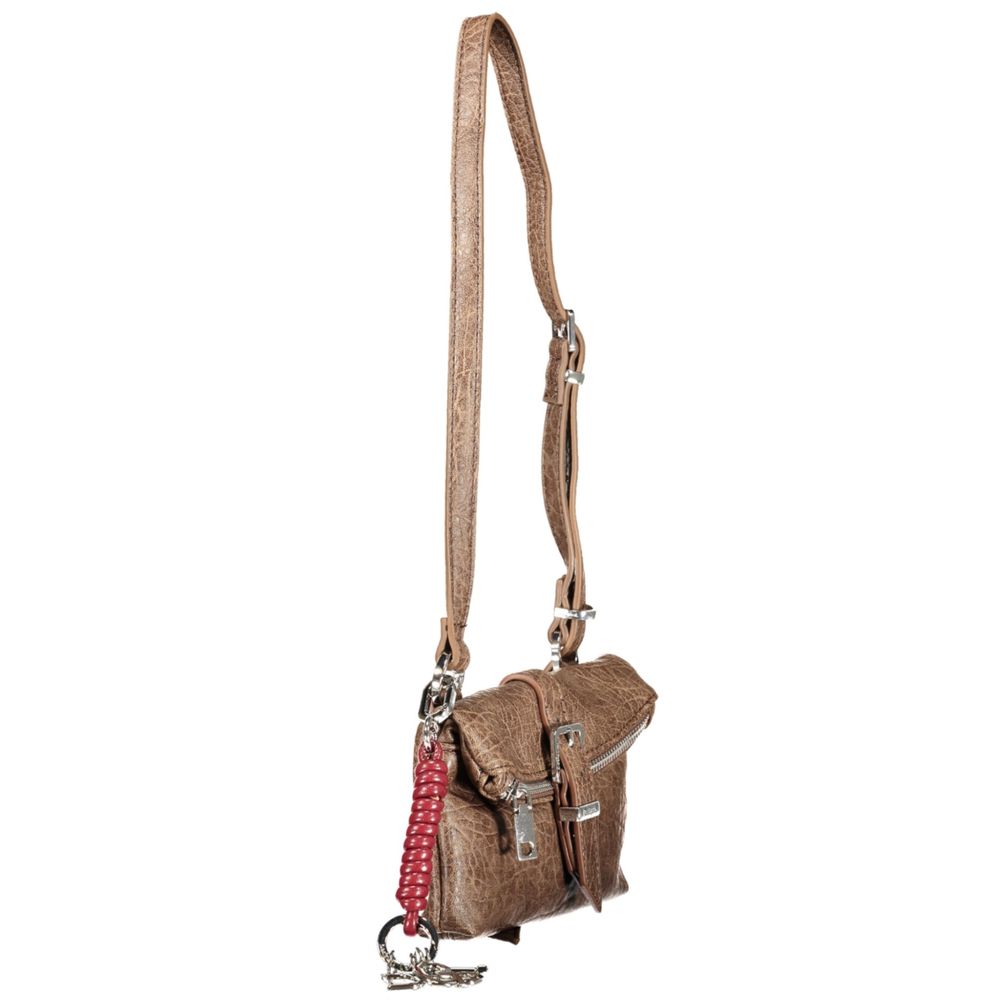 Desigual Braune Damenhandtasche aus Polyurethan