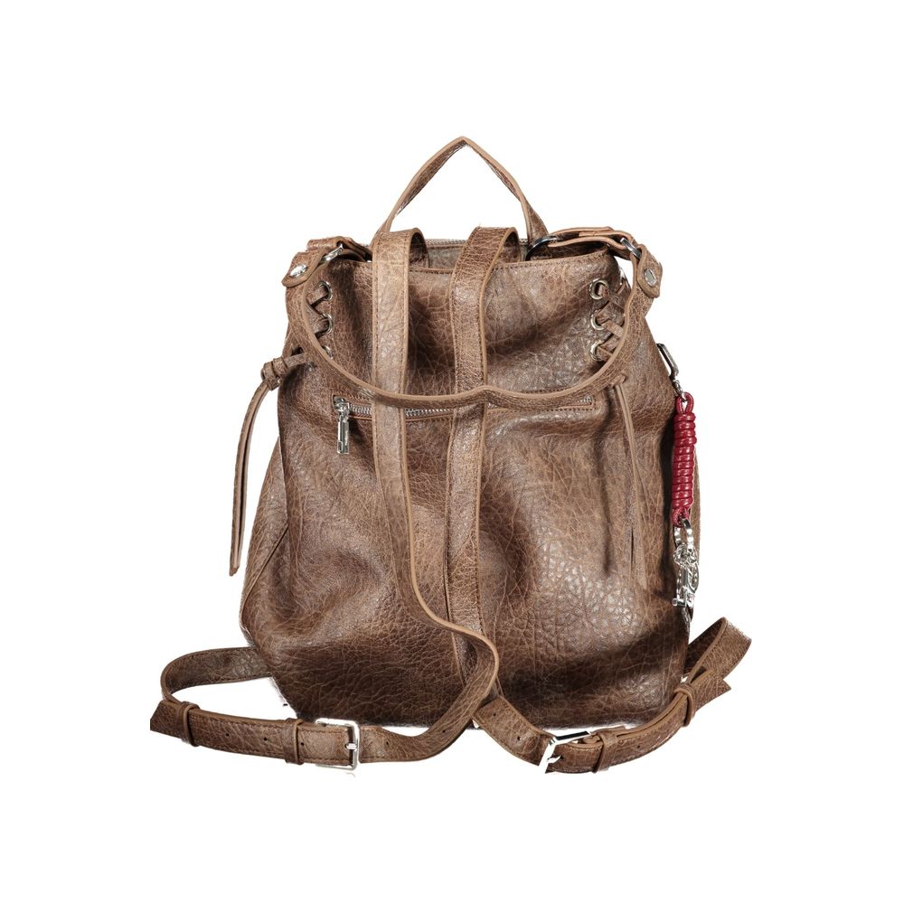 Desigual Brauner Rucksack aus Polyurethan für Damen