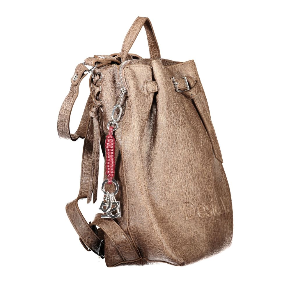Desigual Brauner Rucksack aus Polyurethan für Damen