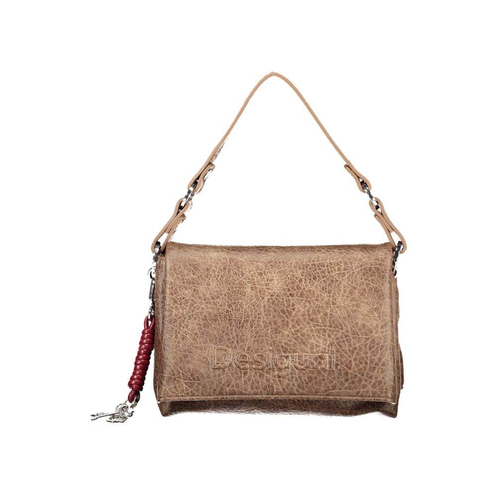 Desigual Braune Damenhandtasche aus Polyurethan