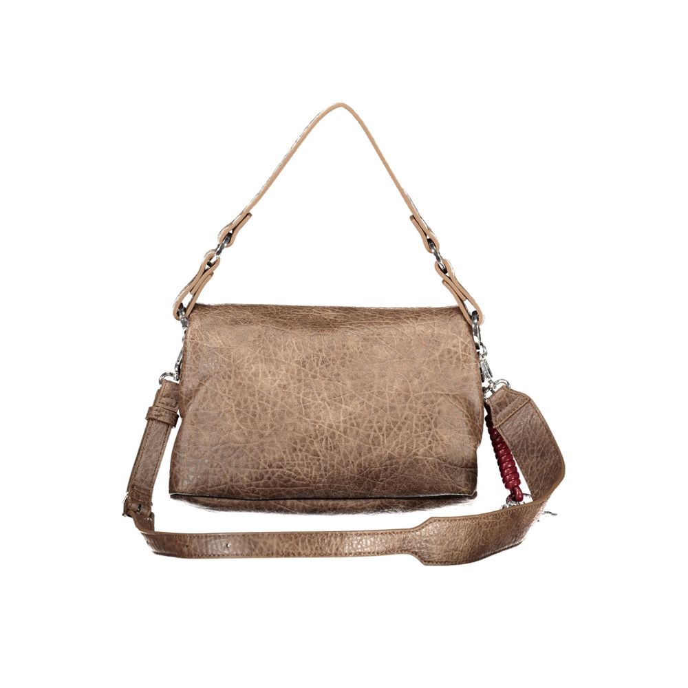 Desigual Braune Damenhandtasche aus Polyurethan