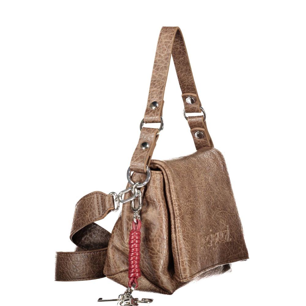 Desigual Braune Damenhandtasche aus Polyurethan