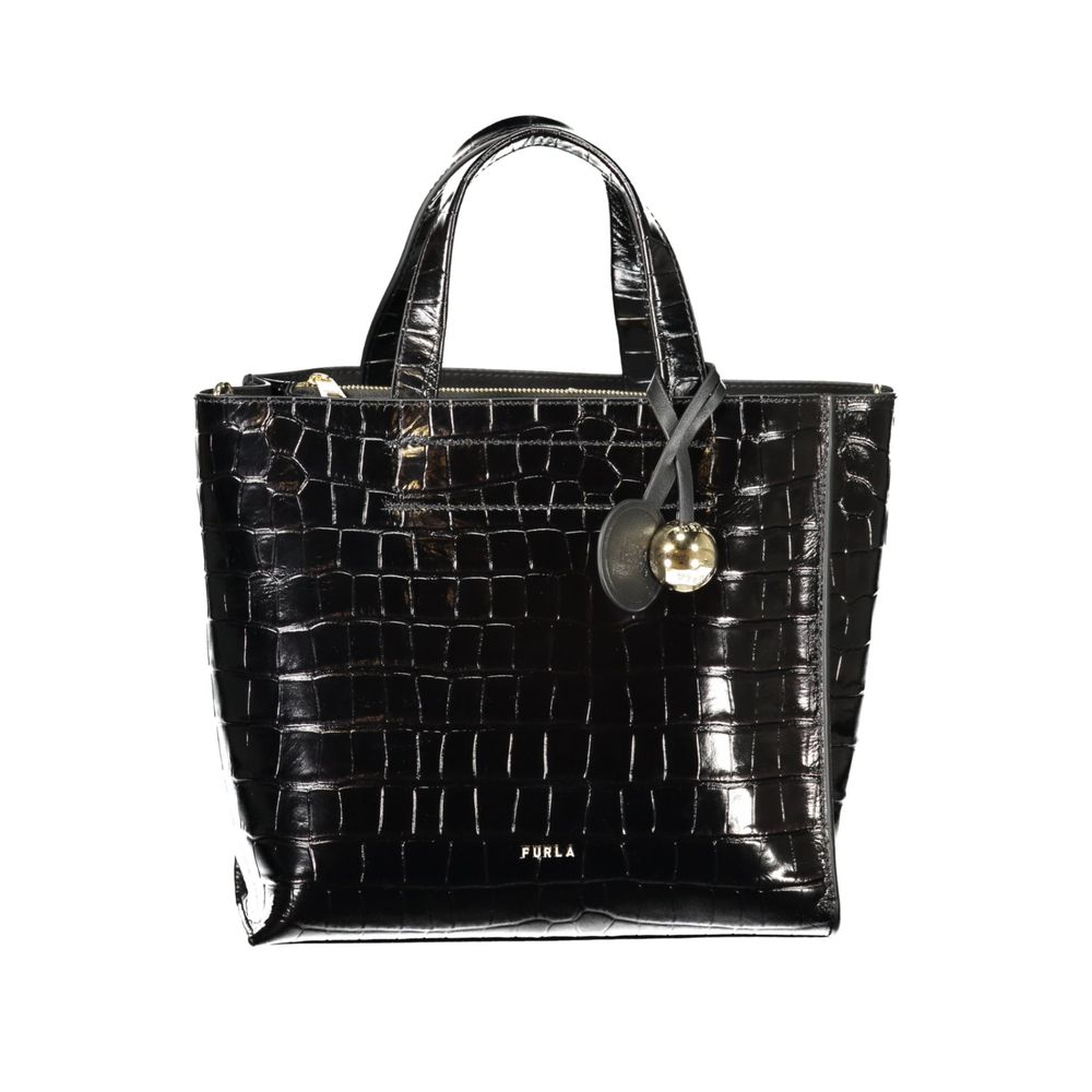 Furla Schwarze Leder Damentasche