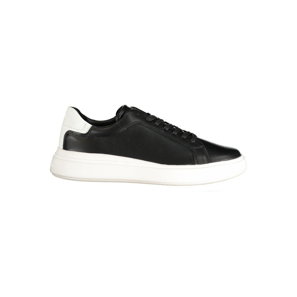 Calvin Klein Schwarzes Leder Herren Sneaker