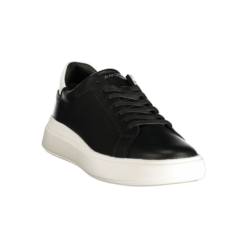 Calvin Klein Schwarzes Leder Herren Sneaker