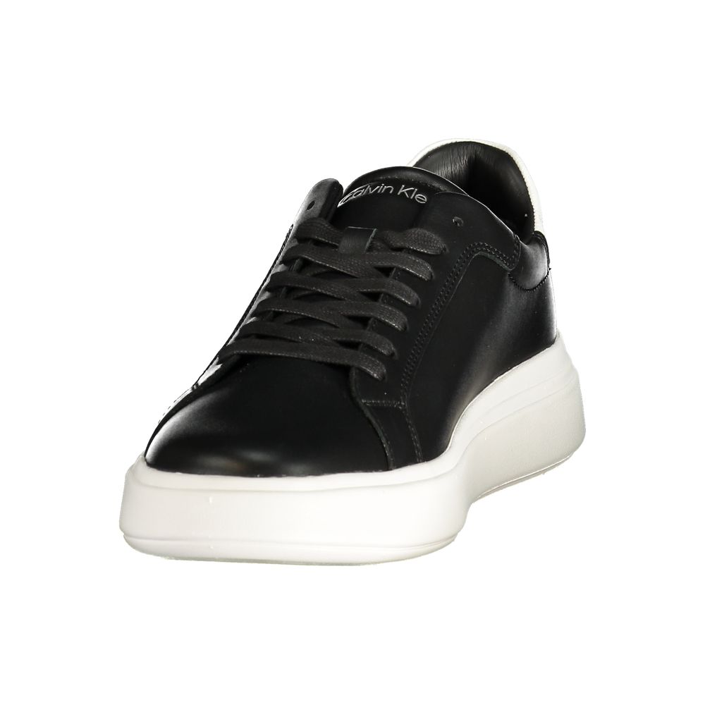 Calvin Klein Schwarzes Leder Herren Sneaker