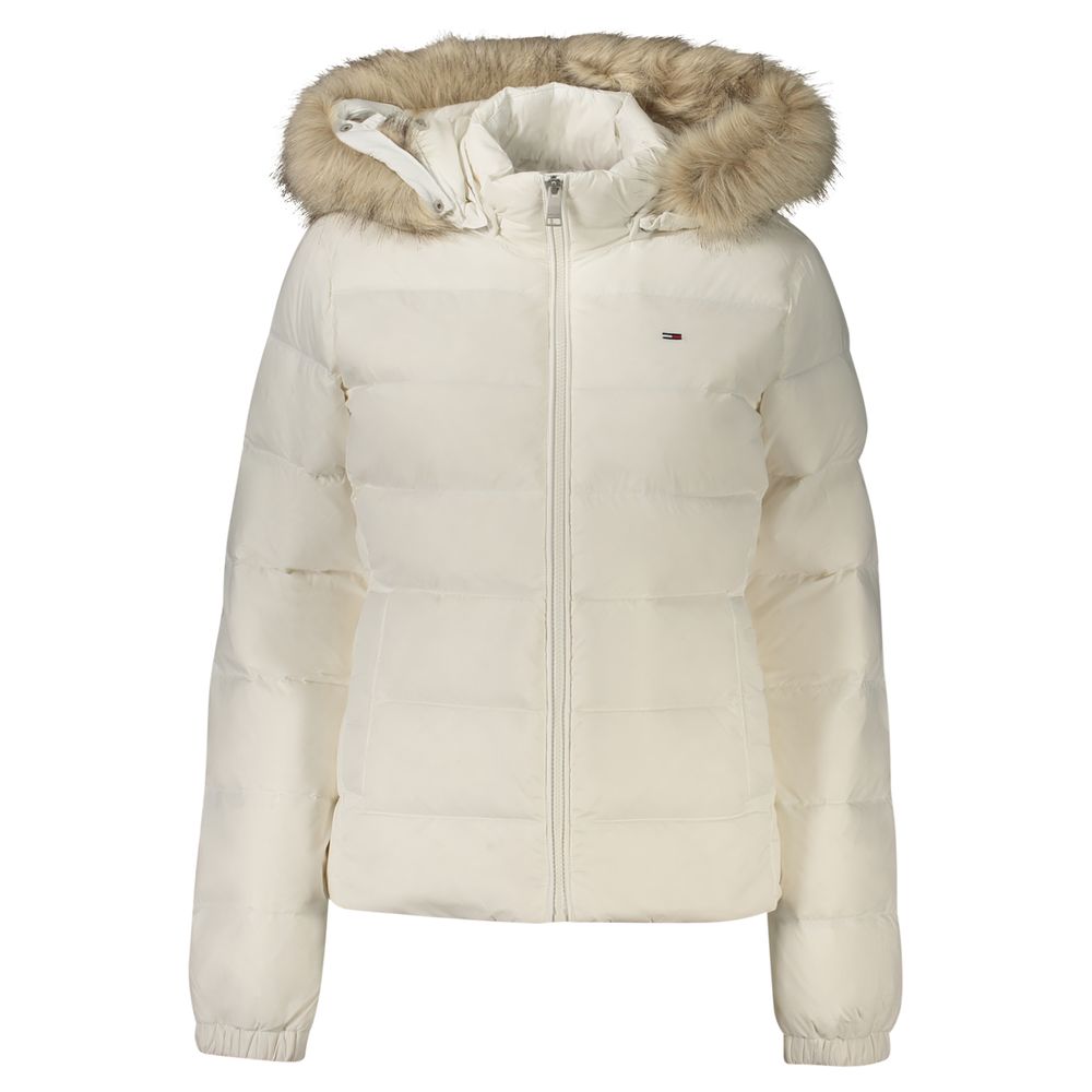 Tommy Hilfiger Weiße Polyester-Jacke in voller Länge