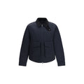 Fred Perry Blaue Jacke aus recyceltem Polyamid in voller Länge