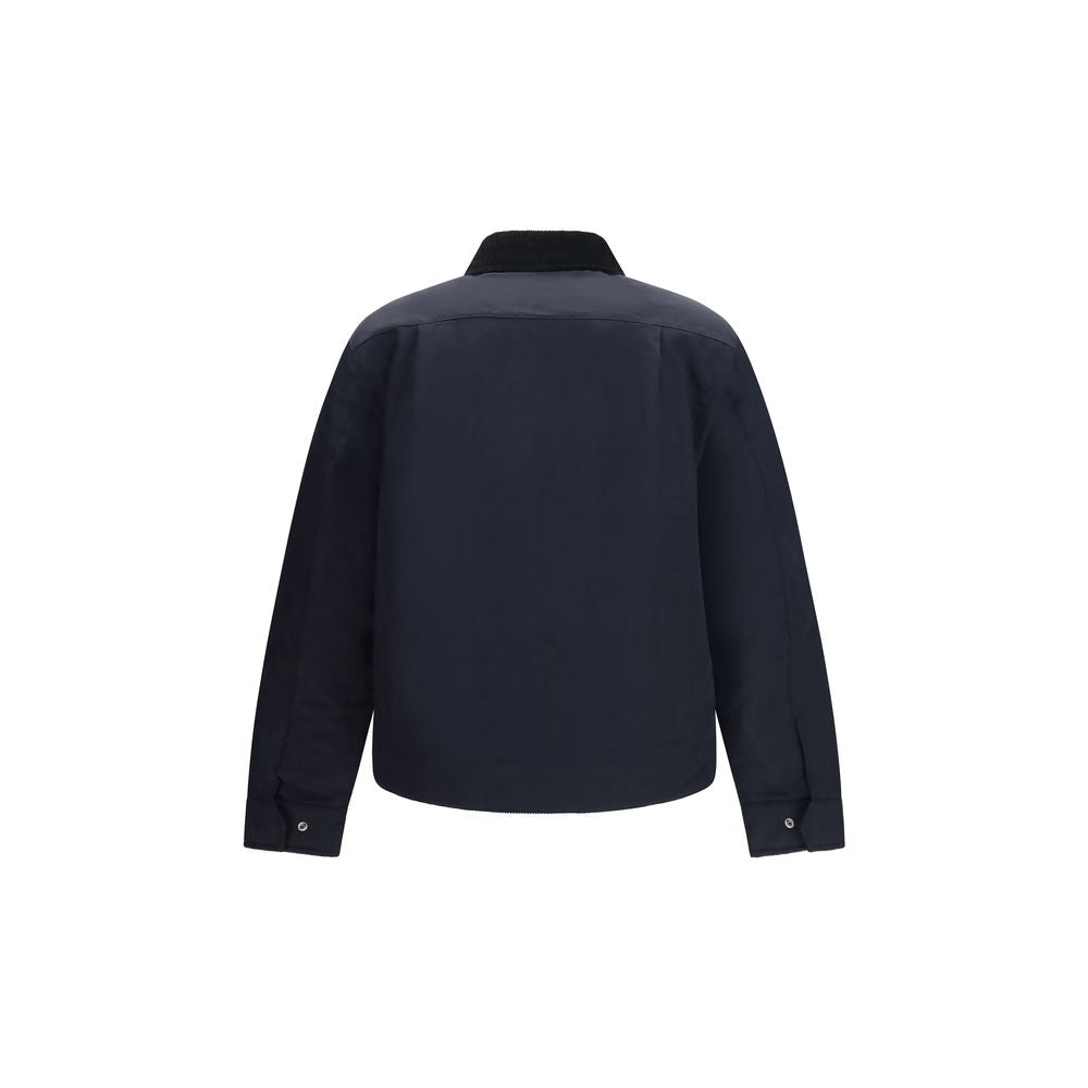 Fred Perry Blaue Jacke aus recyceltem Polyamid in voller Länge