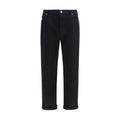 Brunello Cucinelli Schwarze Jeans aus Baumwolle mit geradem Bein