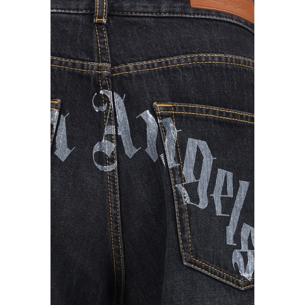 Palm Angels Schwarze Baumwolljeans Denim