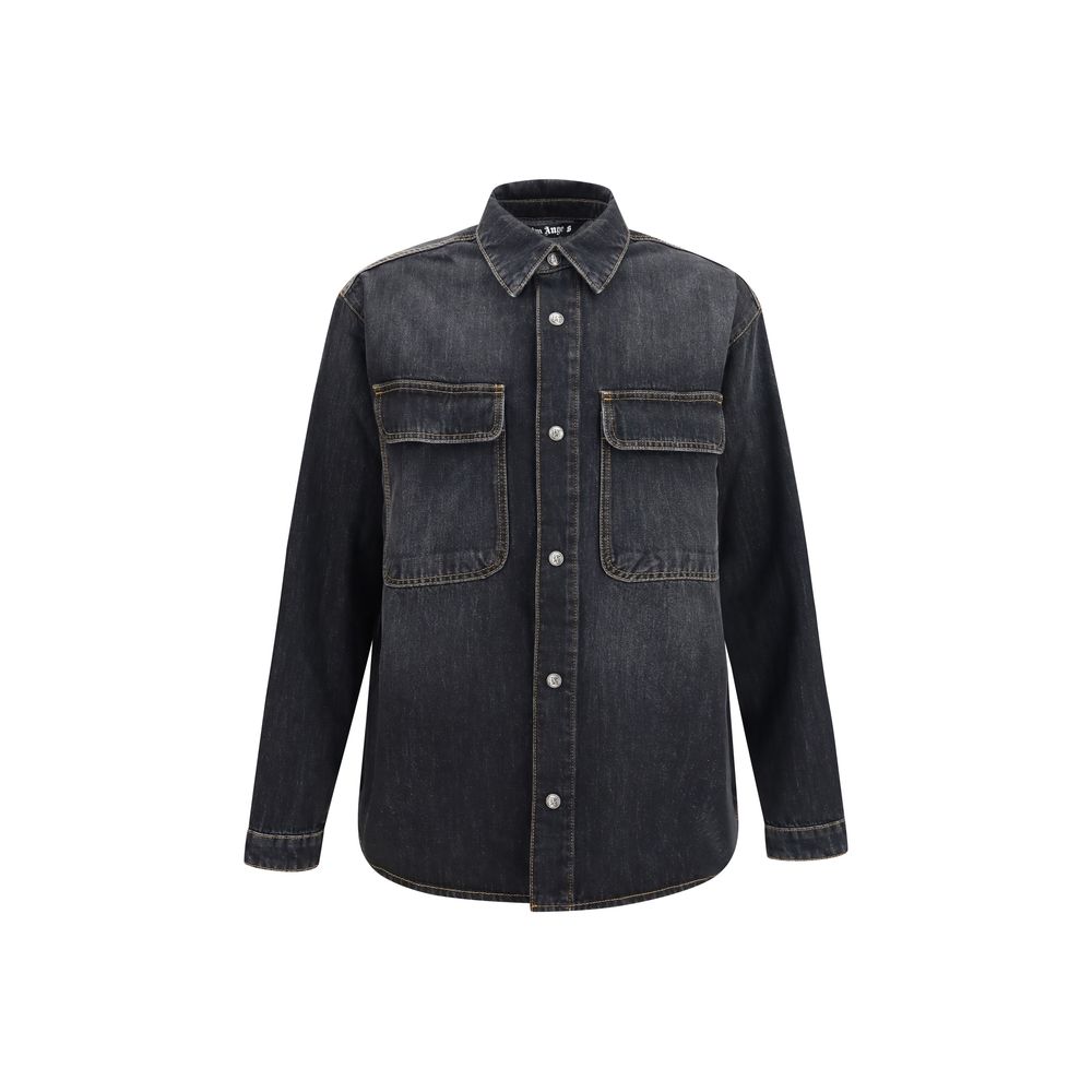 Palm Angels Blaues Denim-Hemd