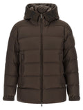 Moncler Braune Polyester-Jacke in voller Länge