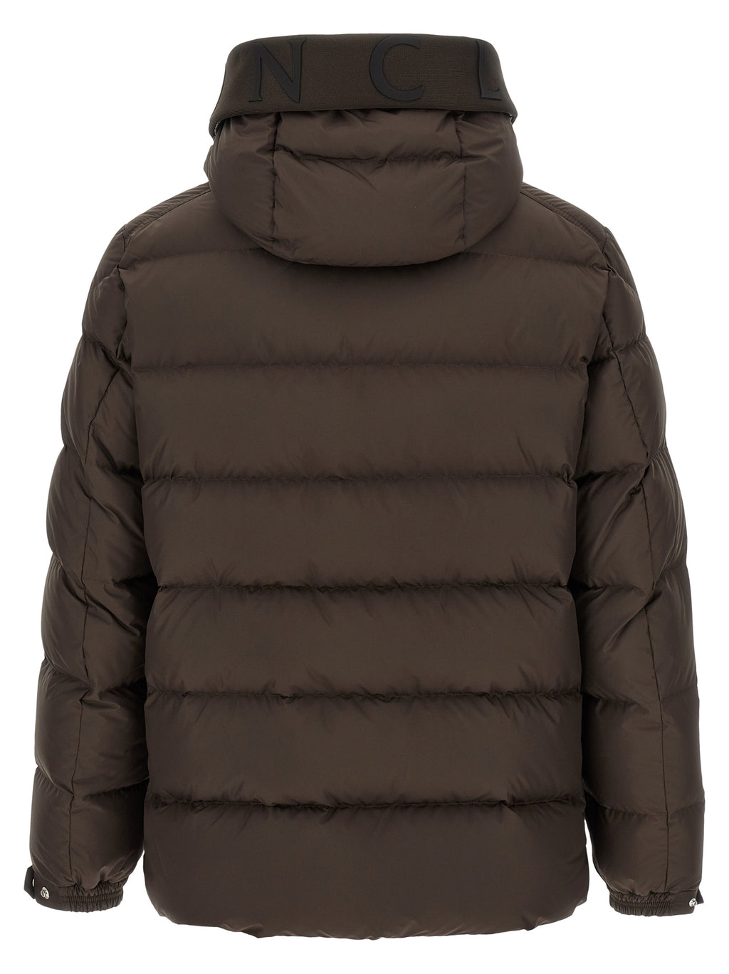 Moncler Braune Polyester-Jacke in voller Länge