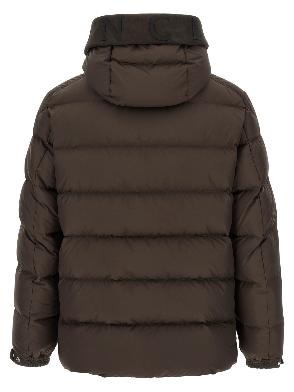 Moncler Braune Polyester-Jacke in voller Länge