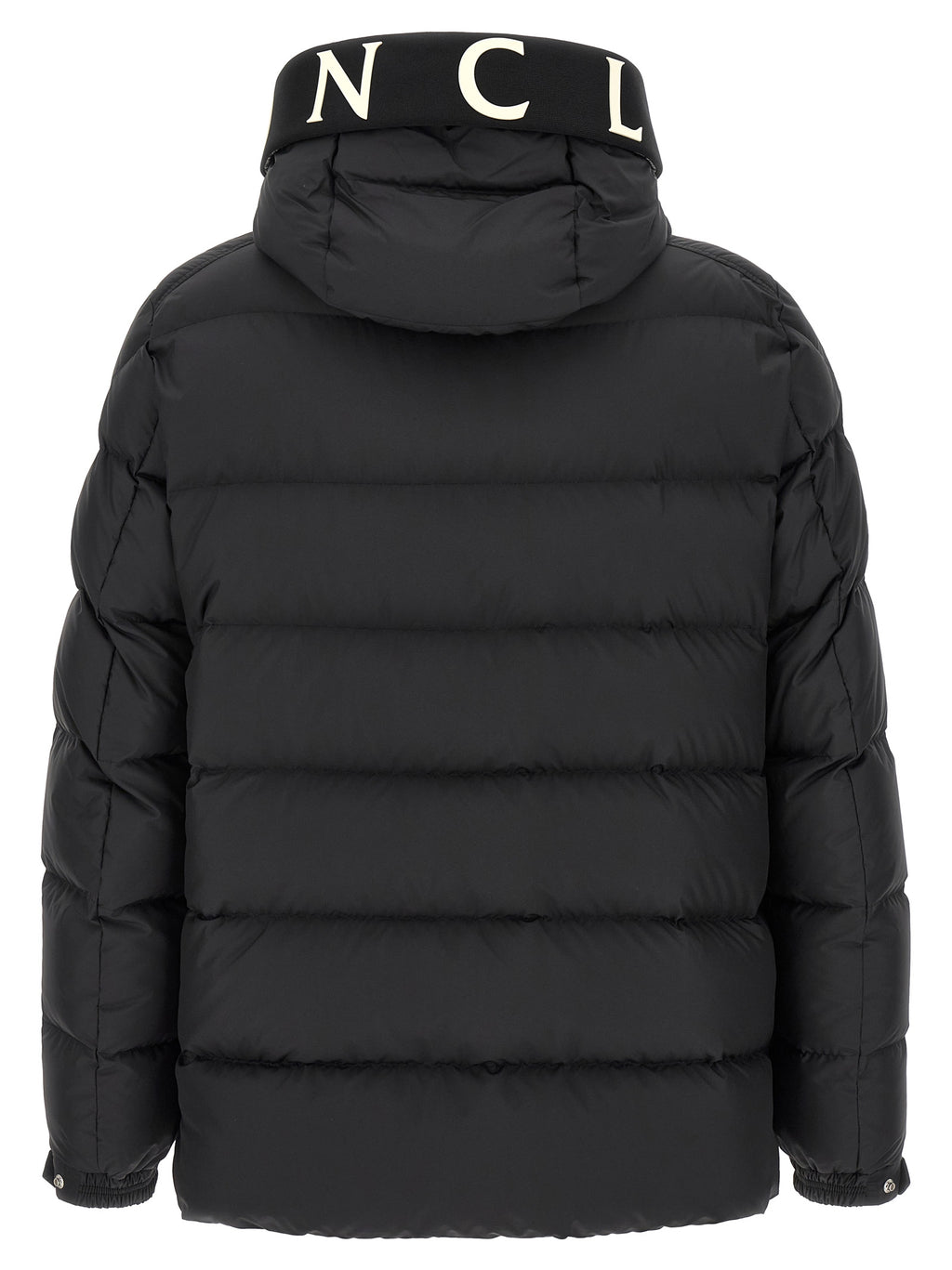 Moncler Schwarze Polyester-Jacke in voller Länge