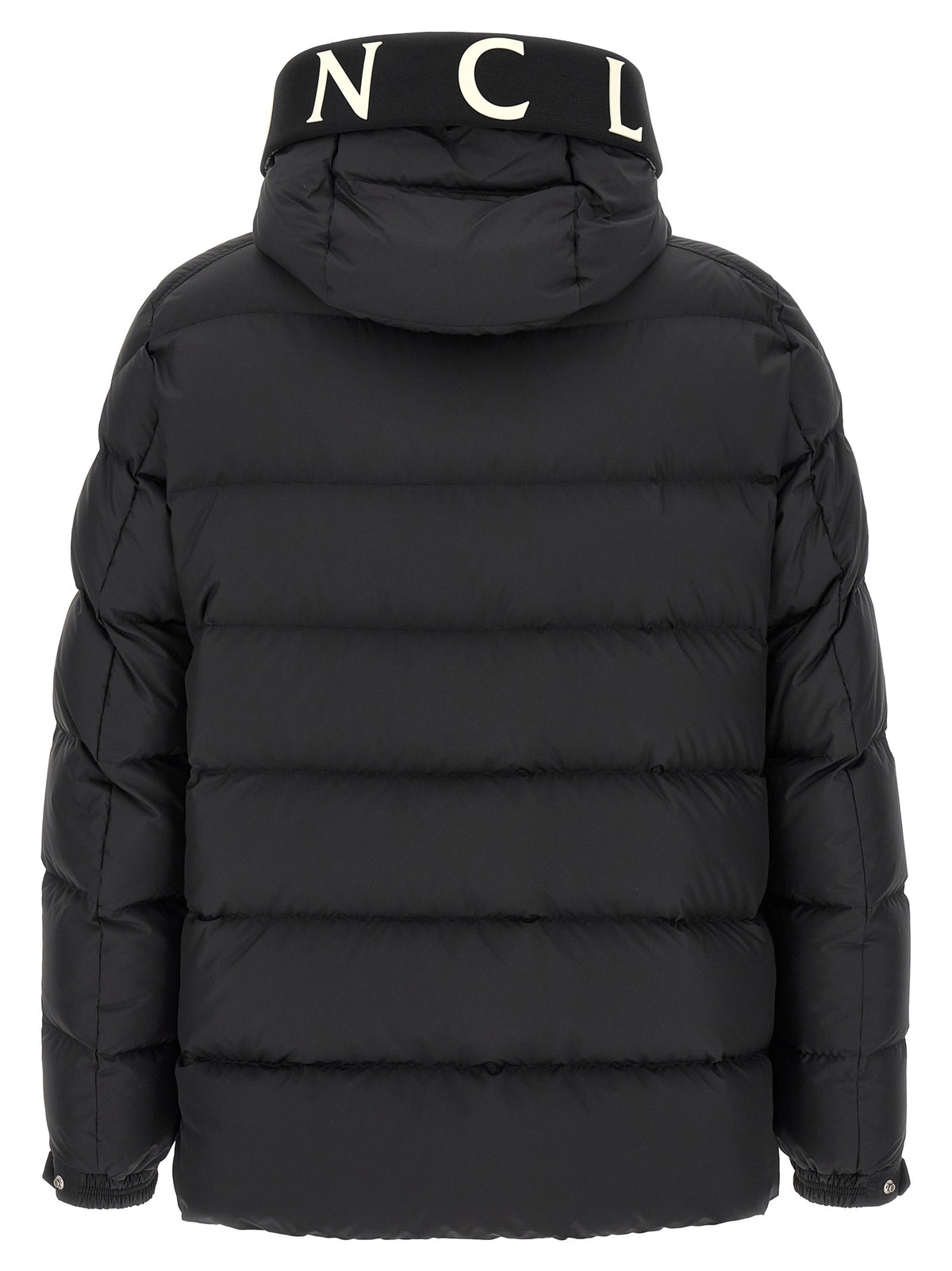 Moncler Schwarze Polyester-Jacke in voller Länge