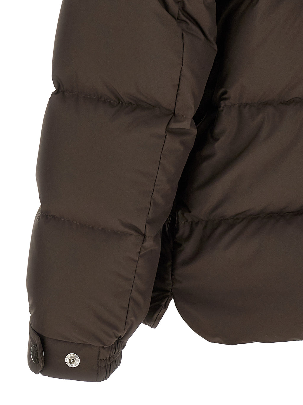 Moncler Braune Polyester-Jacke in voller Länge