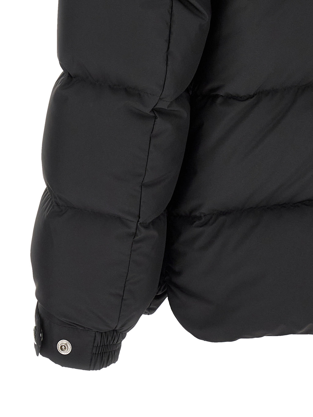 Moncler Schwarze Polyester-Jacke in voller Länge