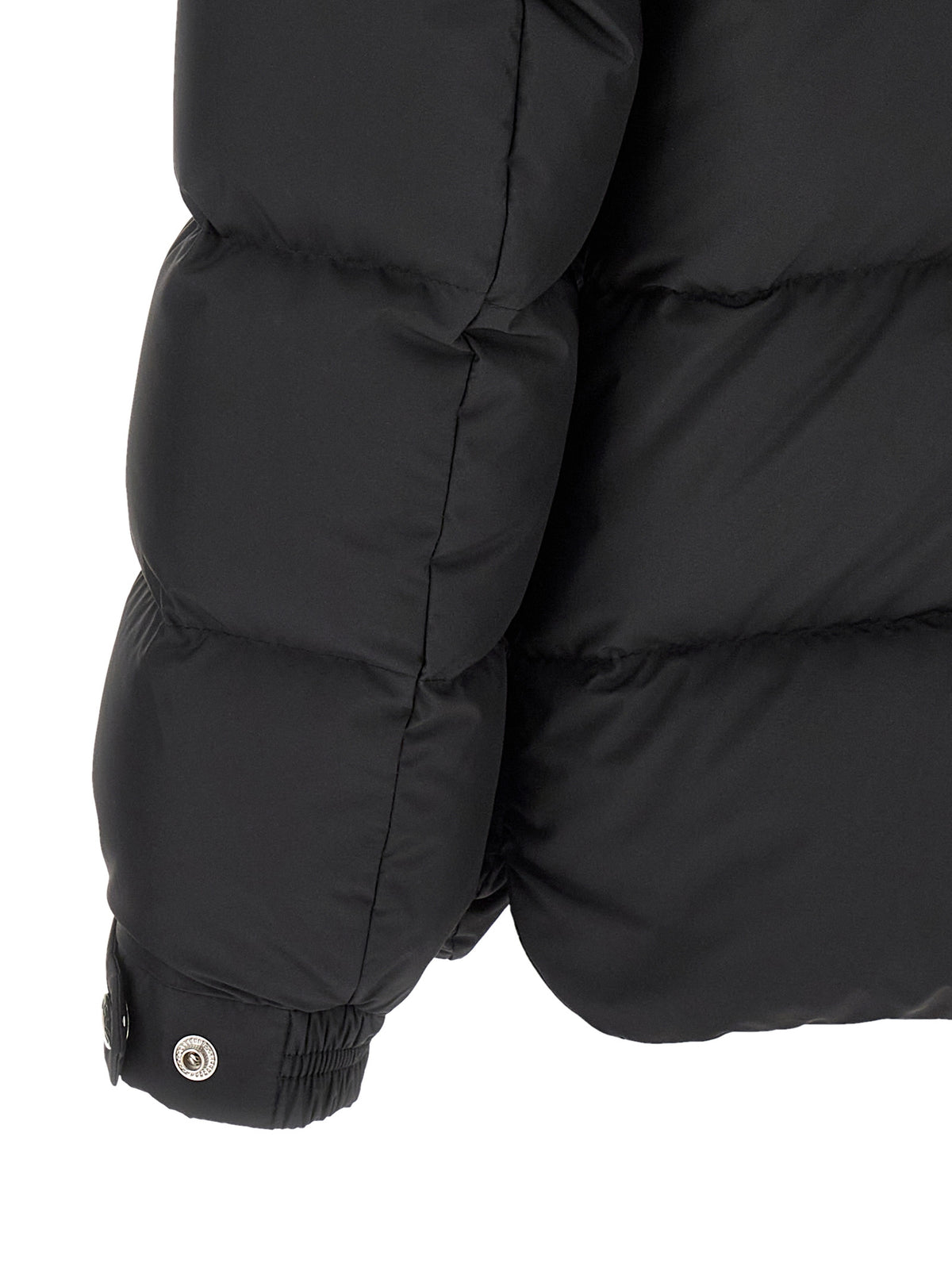 Moncler Schwarze Polyester-Jacke in voller Länge