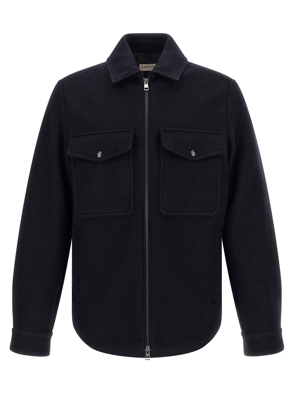 Moncler Bluse aus blauer Schurwolle