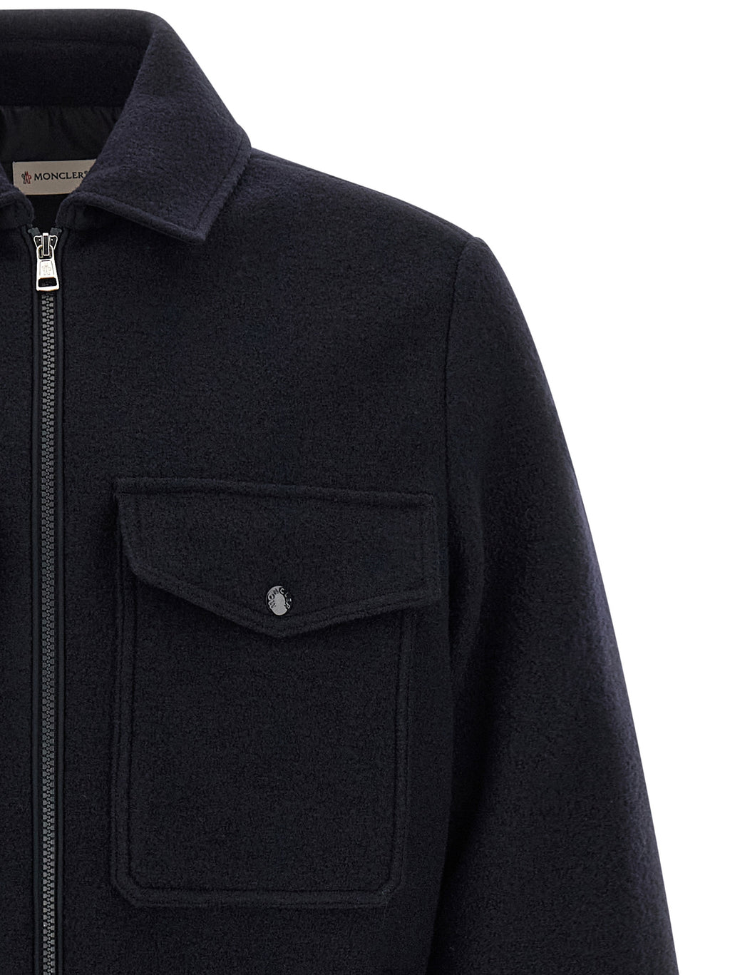Moncler Bluse aus blauer Schurwolle