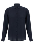XACUS Blaue Viskose-Bluse