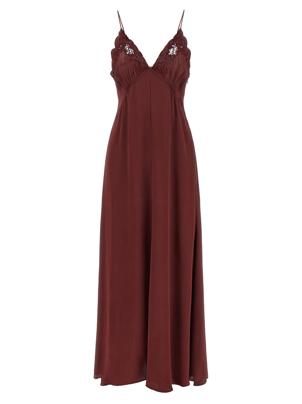 Twinset Langes Kleid aus Bordeaux-Viskose