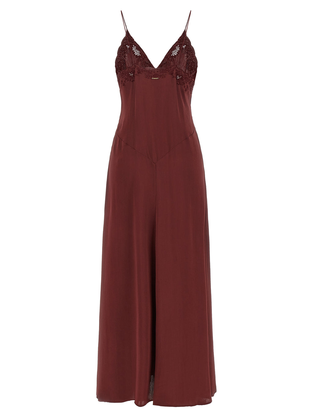 Twinset Langes Kleid aus Bordeaux-Viskose
