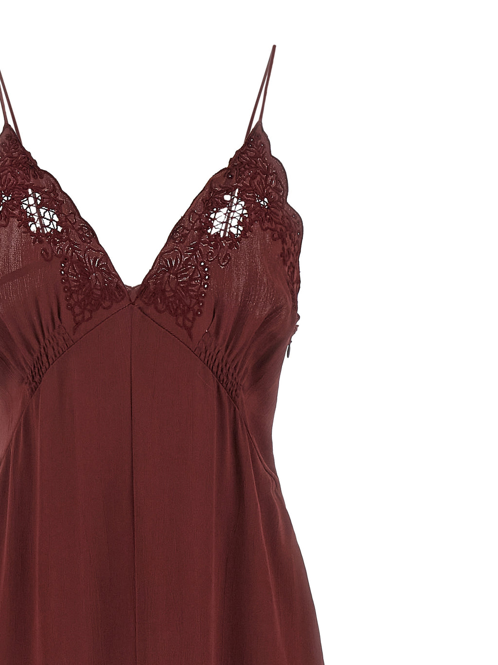 Twinset Langes Kleid aus Bordeaux-Viskose