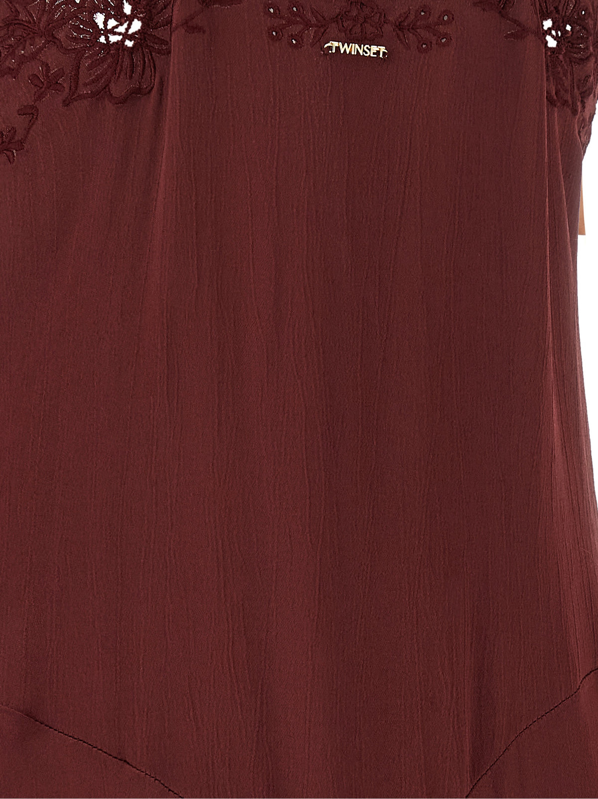 Twinset Langes Kleid aus Bordeaux-Viskose