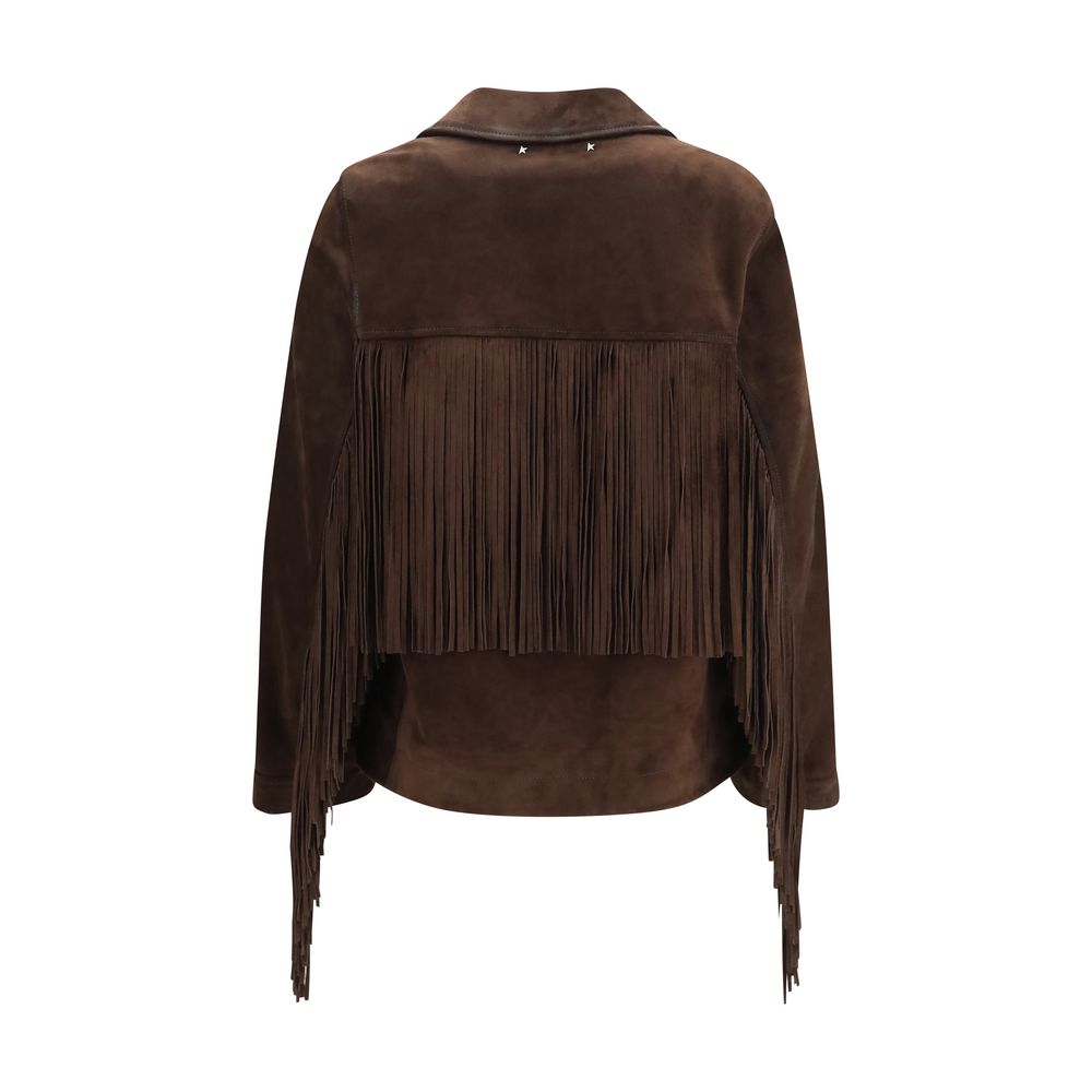 Golden Goose Braune Wildleder-Lederjacke