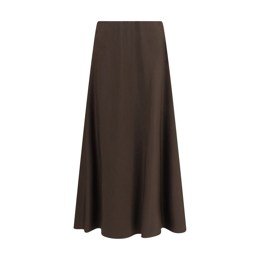 Brunello Cucinelli Brauner Wollrock Oves Aries Midi