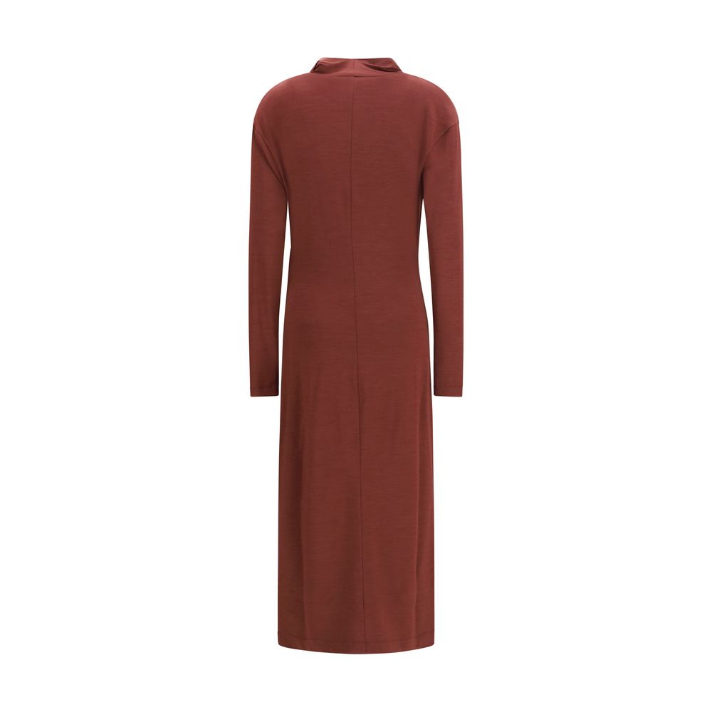 Brunello Cucinelli Bordeaux Wollkleid Oves Aries Casual