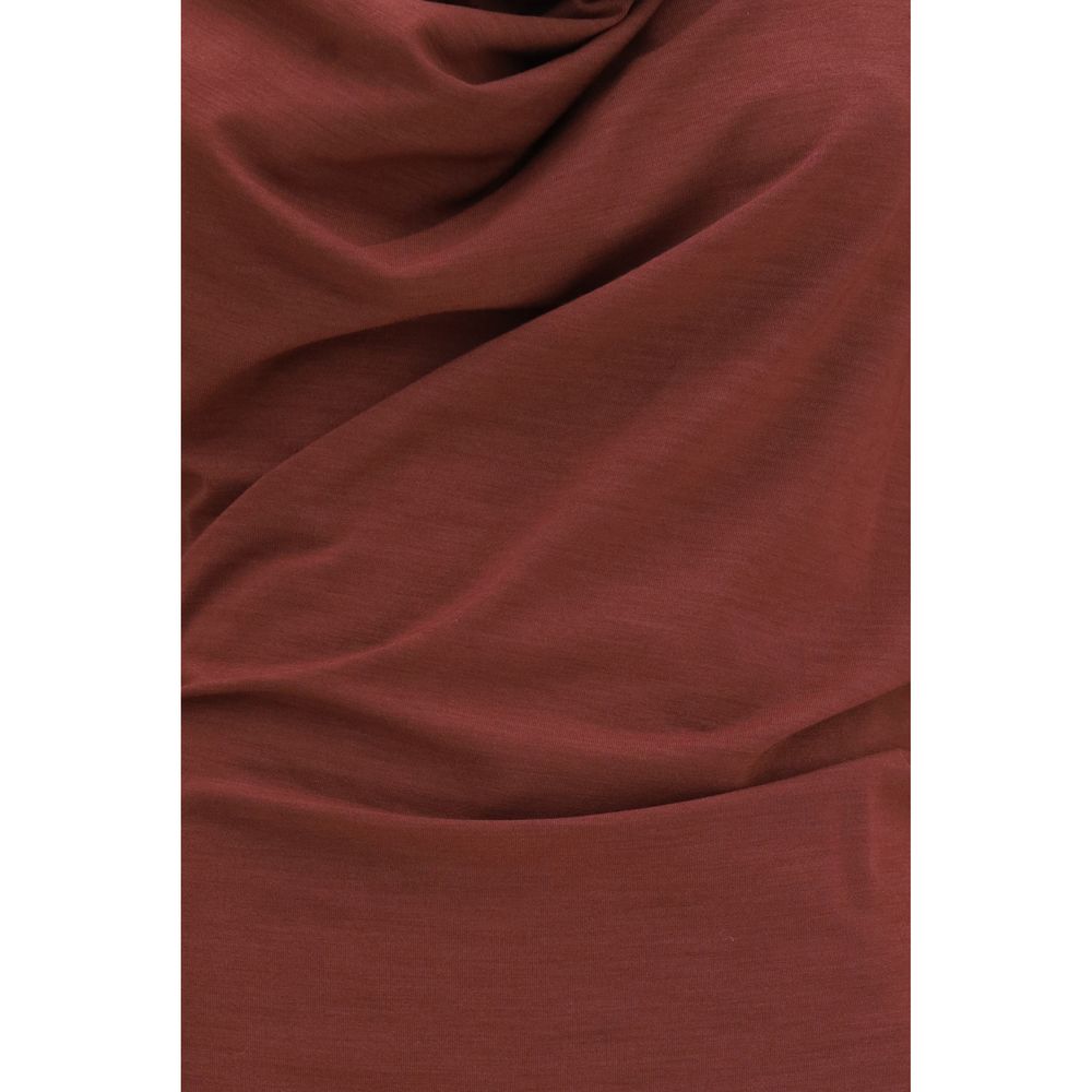 Brunello Cucinelli Bordeaux Wollkleid Oves Aries Casual