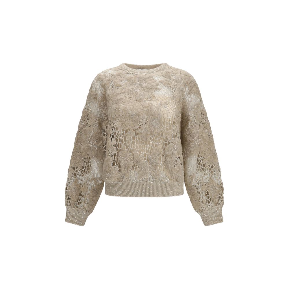 Brunello Cucinelli Beiger Mohair-Pullover