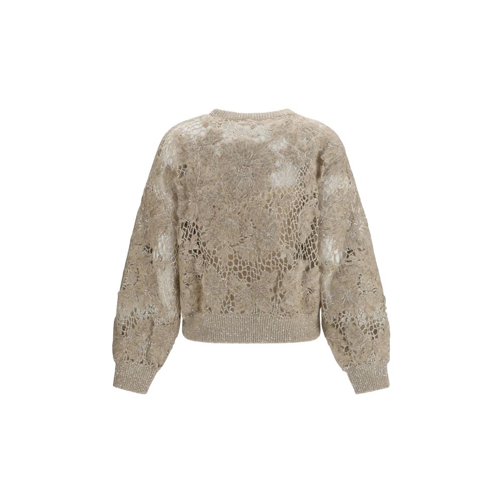 Brunello Cucinelli Beiger Mohair-Pullover