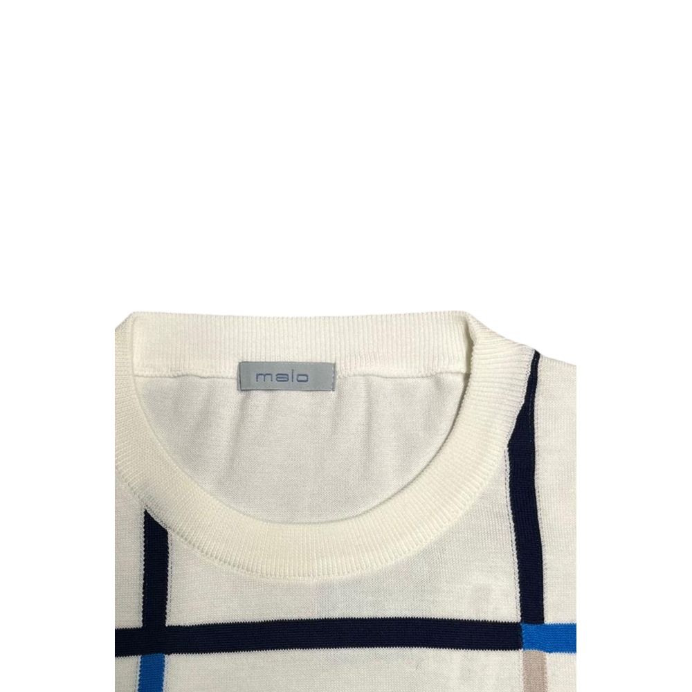 Malo Baumwoll-Pullover in Weiß