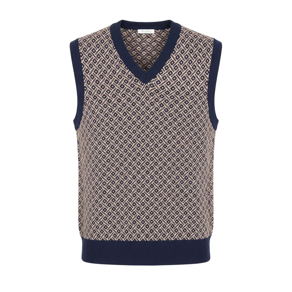 Malo Blauer Baumwollpullover für Herren