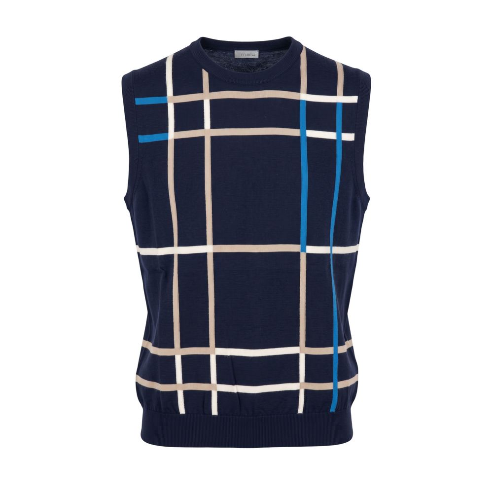 Malo Blauer Baumwollpullover für Herren