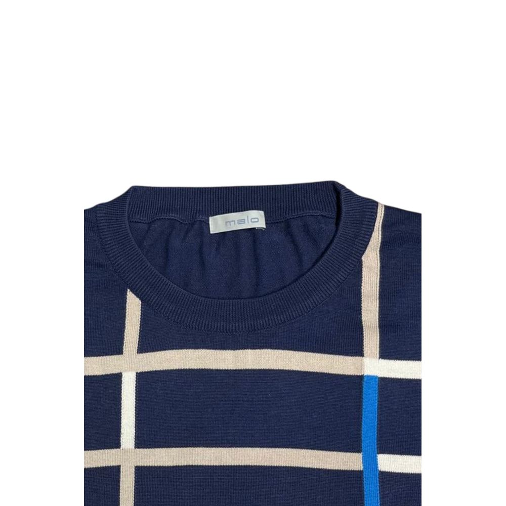 Malo Blauer Baumwollpullover für Herren