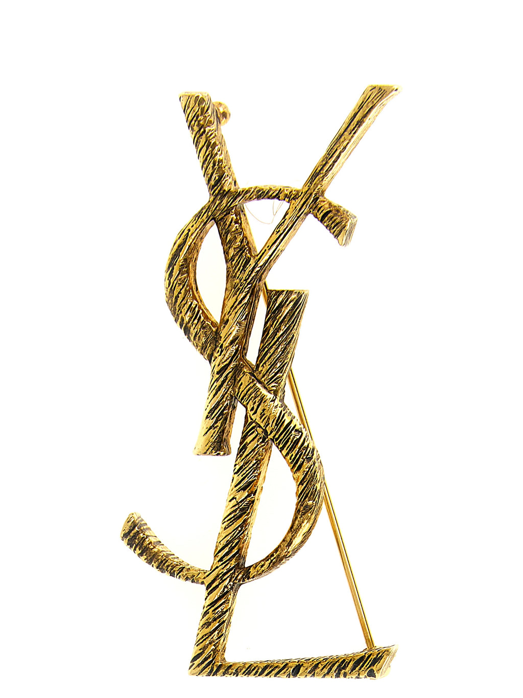 Saint Laurent Gold Messing-Brosche