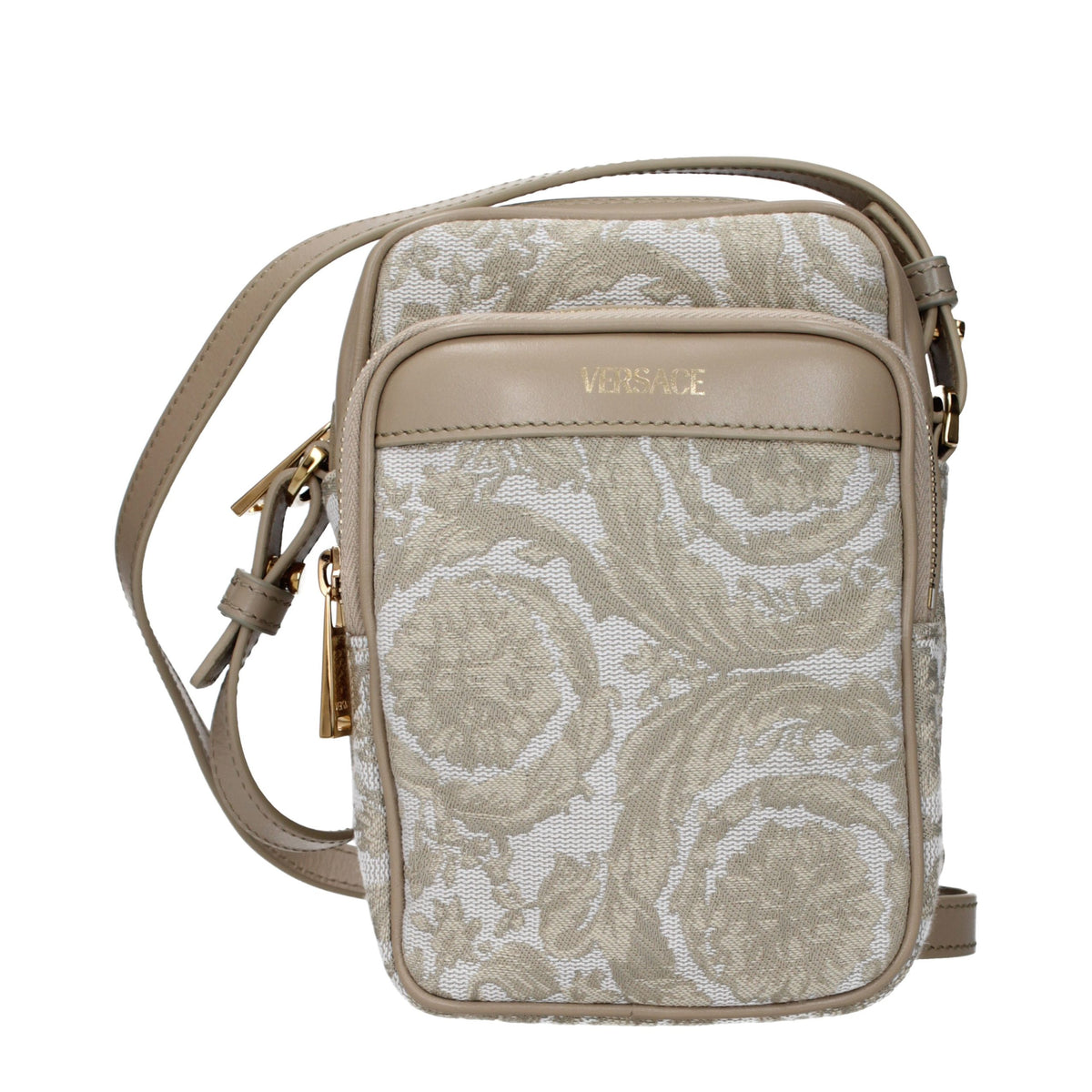 Versace Beige Stoff-Umhängetasche
