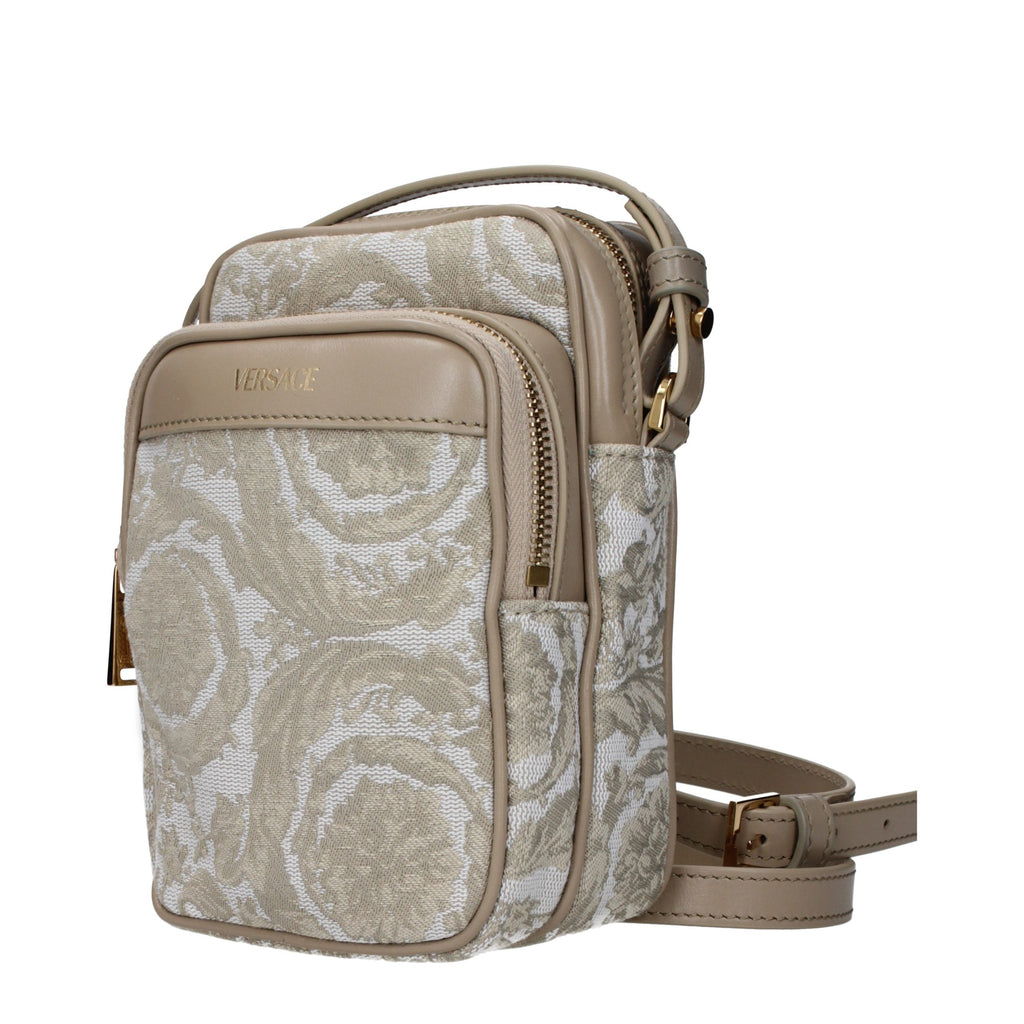 Versace Beige Stoff-Umhängetasche